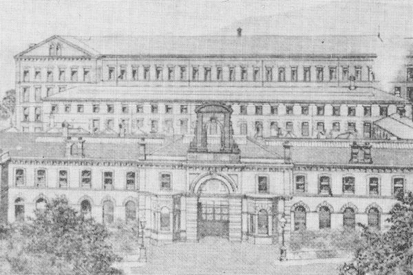 2022.72: Drawing of Salts Mill from the tower of the United Reformed Church