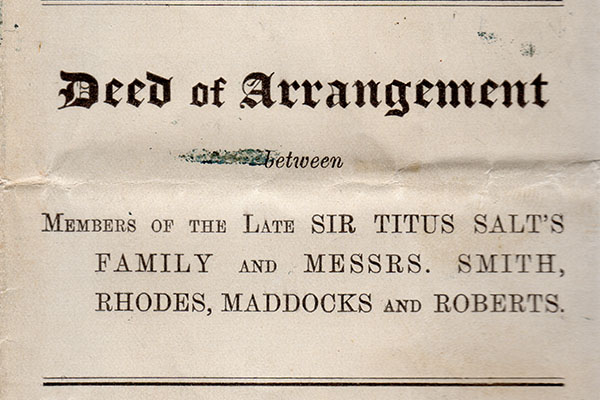 2018.36.5: Sir Titus Salt, Bart., Sons & Co. Limited Deed of Arrangement