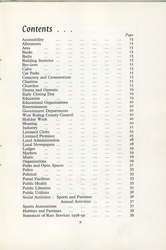 2025.44: Shipley official guide: Contents page. Digital image credit: Saltaire Collection