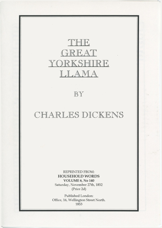 A1-036: The Great Yorkshire Llama: Front cover. Image credit: Saltaire Collection