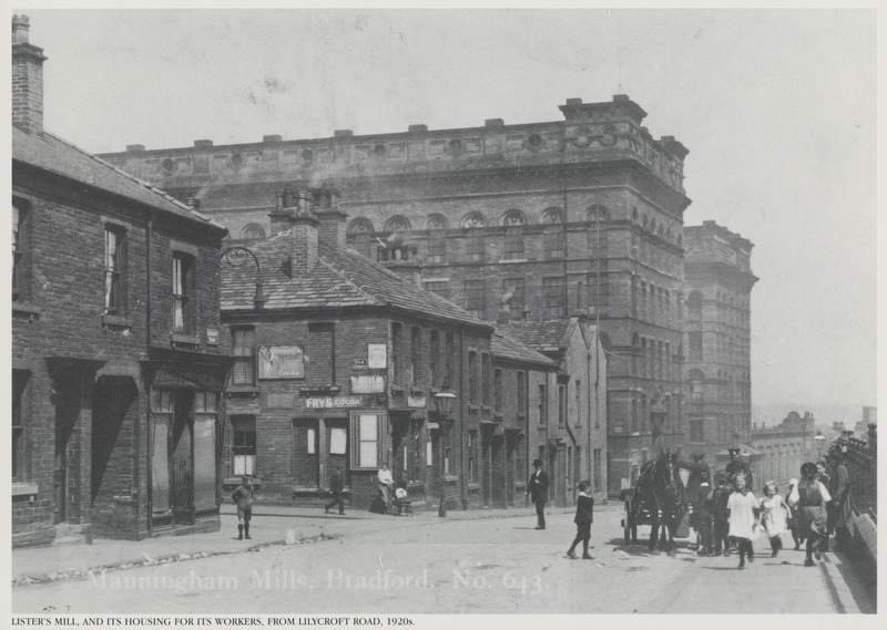 2024.56.5: Lister's Mill and its housing for its workers, from Lilycroft Road 1920s. Image credit: Saltaire Collection