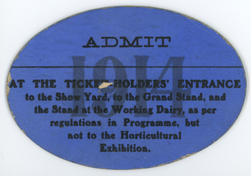 F1a-320a: Complimentary ticket: Back of ticket. Digital image credit: Saltaire Collection