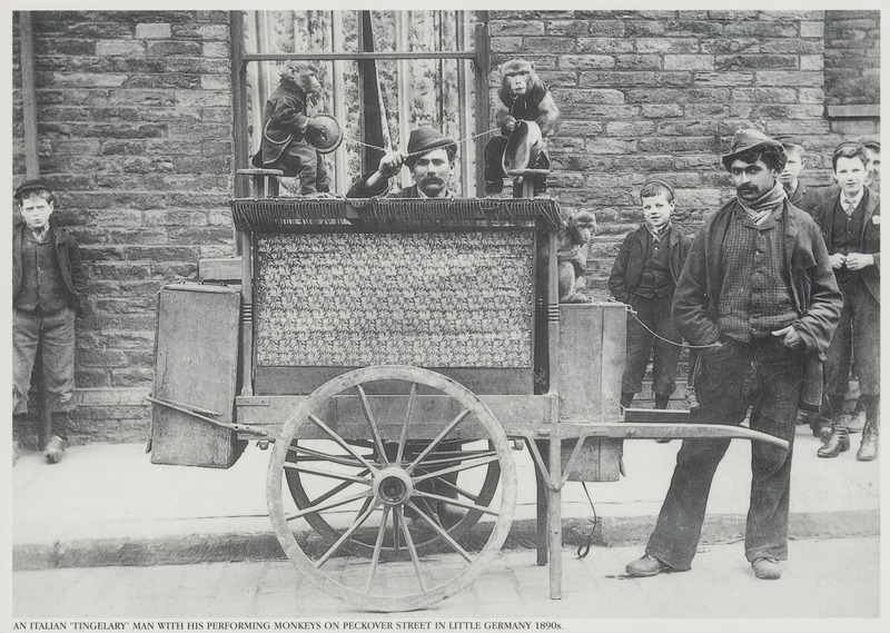 2024.56.12: An Italian 'Tingelary' man in Little Germany. Image credit: Saltaire Collection