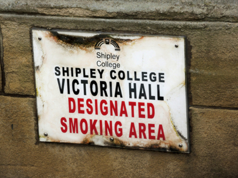 2025.68.86: Shipley College smoking area. Digital image credit: Saltaire Collection