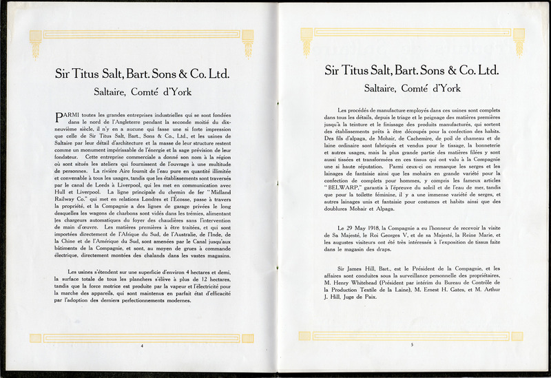 2018.55: Sir Titus Salt Bart. Sons and Co Limited: Pages 4 to 5. Image credit: Saltaire Collection