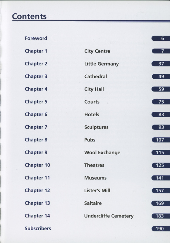 2025.64: Brilliant Bradford: Contents page. Digital image credit: Saltaire Collection