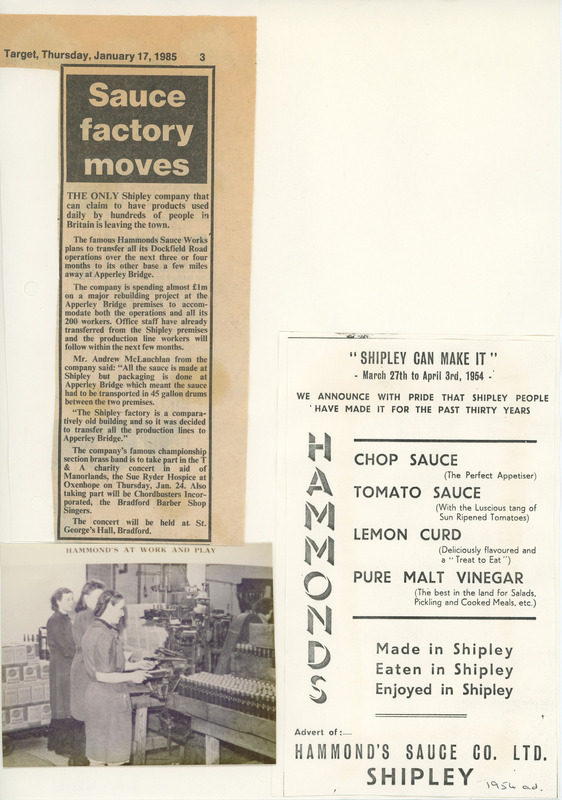 F1b-160.5: Collection of material relating to Hammonds sauce company. Digital image credit: Saltaire Collection