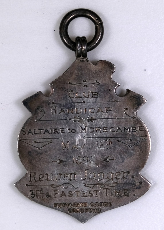 D2-056: Cycling medal: Rear view. Digital image credit: Saltaire Collection