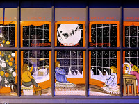 2025.68.5: Saltaire Advent Window (Children on a starry night). Digital image credit: Saltaire Collection