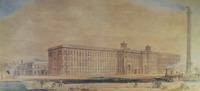 B1-606: Watercolour of Salts Mill. Image credit: Saltaire Collection