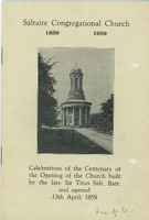2018.70: Saltaire Congregational Church: 1858 1959: Front cover. Digital image credit: Saltaire Collection