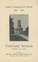 2018.78: Saltaire Congregational Church: 1857 1957 Centenary Services: Front cover. Digital image credit: Saltaire Collection