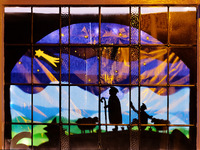 2025.68.10: Saltaire Advent Window (Shepherd). Digital image credit: Saltaire Collection