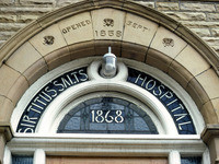 2025.68.117: Salts Hospital front door window. Digital image credit: Saltaire Collection