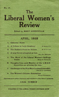 2018.9.3.3.5: The Liberal Women's Review: Front cover. Digital image credit: Saltaire Collection