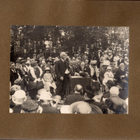 F1a-134: Northcliffe Woods 1920: Page 2 - Norman Rae speaking at opening ceremony. Image credit: Saltaire Collection