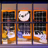 2025.68.5: Saltaire Advent Window (Children on a starry night). Digital image credit: Saltaire Collection