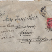 2018.9.1.1.2.9: Letter from Isabel Salt to Tottie 1927: Envelope. Image credit: Saltaire Collection