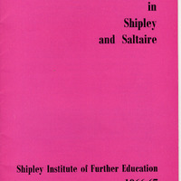 E2-021a-hh: 34 Prospectus for Recreational classes for Shipley, Bingley & Baildon 1960-1971: Recreational classes brochure 1966-67 - front cover. Digital image credit: Saltaire Collection