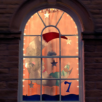 2025.68.1: Saltaire Advent Window (crescent moon). Digital image credit: Saltaire Collection