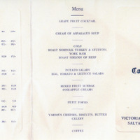 D1-009: Menu for Saltaire Conversazione dinner. Image credit: Saltaire Collection