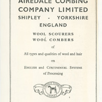 F1b-160.4: Advert for Airedale Combing Company Limited. Digital image credit: Saltaire Collection