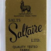 B1-520: Salts Saltaire label: Front. Image credit: Saltaire Collection