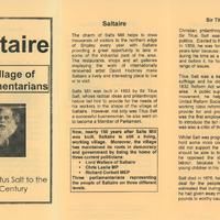 2018.75: Saltaire: a village of parliamentarians: First side. Digital image credit: Saltaire Collection