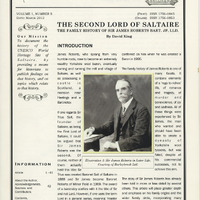 2024.93: The Saltaire Journal Vol.1 No.5 March 2012 The Second Lord of Saltaire, The Family History of Sir James Roberts by David King.. Image credit: Saltaire Collection