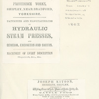 F1b-160.3: Adverts from Jones's Mercantile Directory of Bradford 1863. Digital image credit: Saltaire Collection