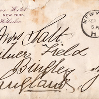 2018.9.1.1.1.1: Letter to Catherine Salt from Titus Salt Junior in New York: Envelope. Image credit: Saltaire Collection