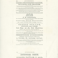 F1b-160.2: Adverts from Jones's Mercantile Directory of Bradford 1863. Digital image credit: Saltaire Collection