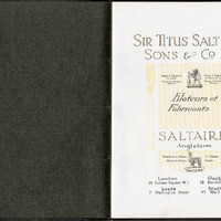 2018.55: Sir Titus Salt Bart. Sons and Co Limited: Inside front cover and page 1. Image credit: Saltaire Collection