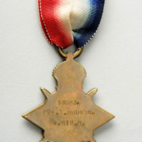 C3a-027.1: Star medal awarded to Thomas Hodson: Back. Image credit: Saltaire Collection