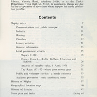 2025.40: Shipley, West Yorkshire. Official guide and street map: Contents page. Digital image credit: Saltaire Collection