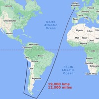 2024.115: Connecting the threads: From Altiplano to Airedale: Map of route from Peru to UK. Image credit: Saltaire Collection