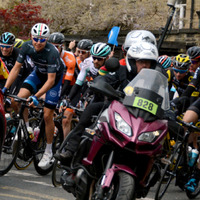 2025.68.81: Saltaire Tour de Yorkshire Leading Peleton. Digital image credit: Saltaire Collection